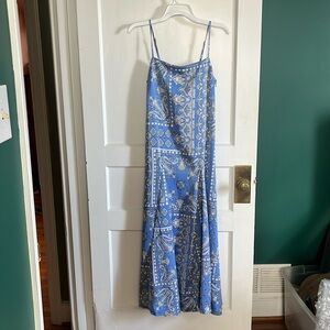 Loft blue bandana midi dress never worn